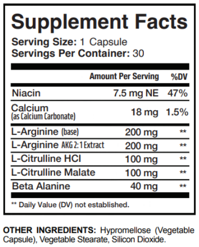 VapoCept Supplement Fact