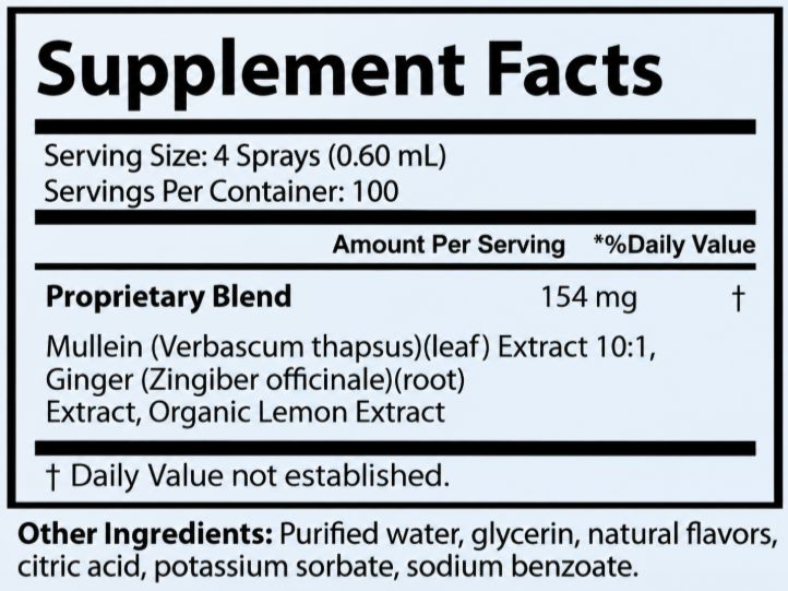 BreathiZen Ingredients Supplement Facts
