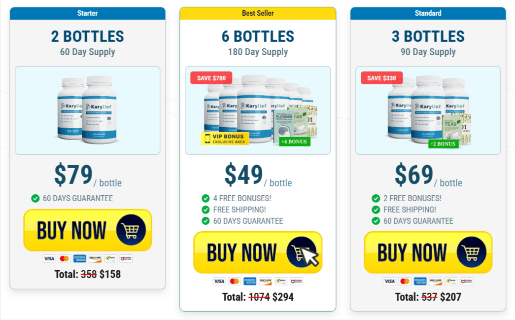 Karylief Pricing Details
