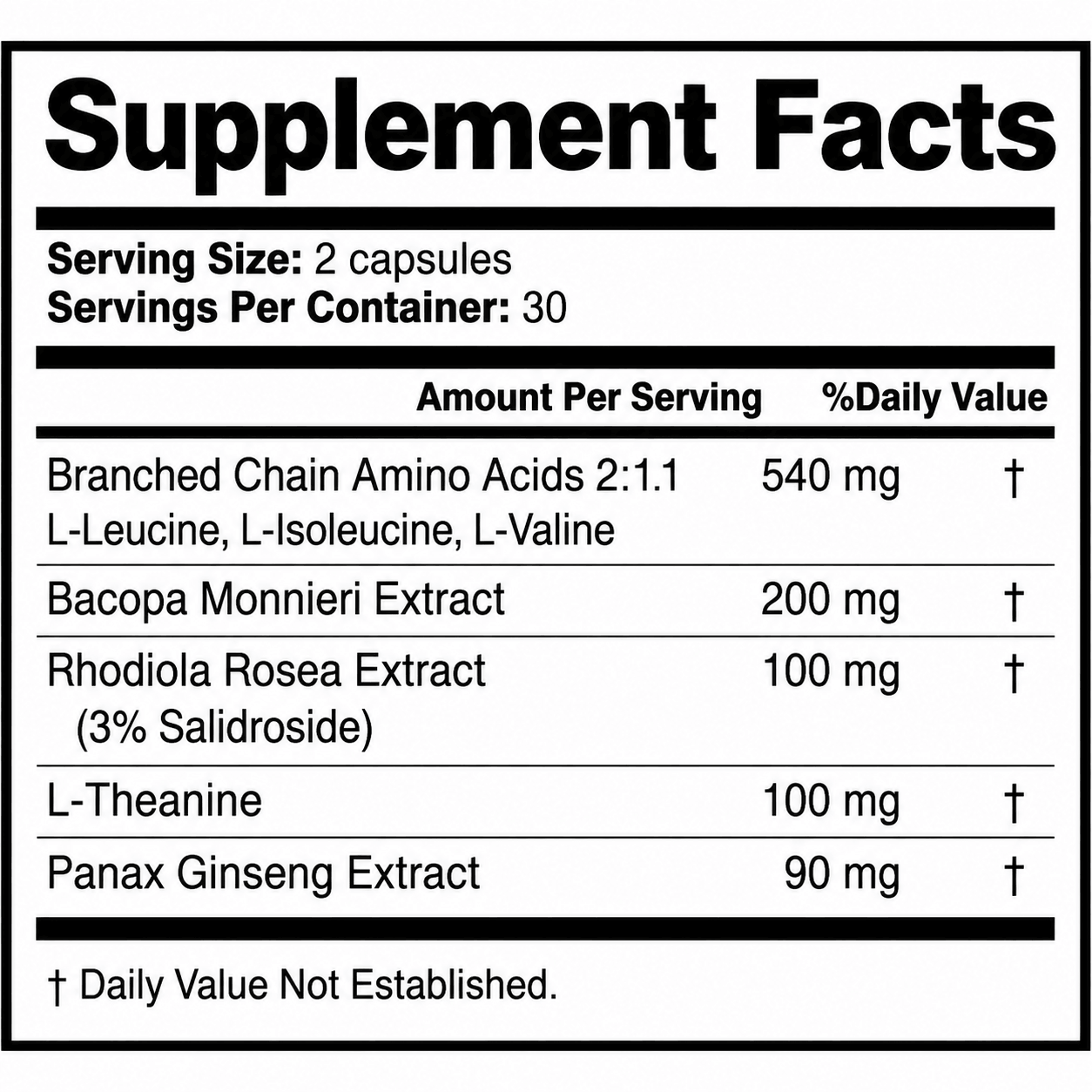MemoHive Supplement facts