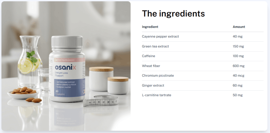 Osanix Ingredients