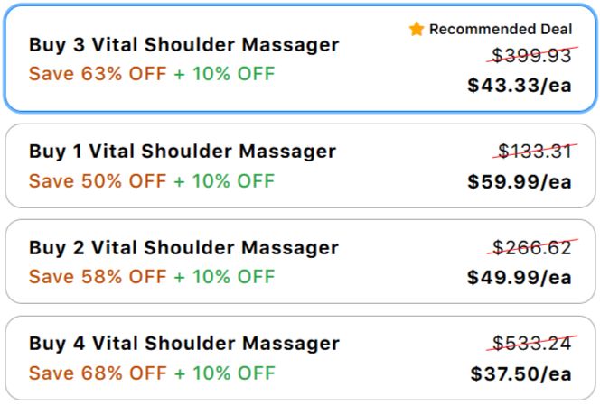 Vital Shoulder Massager Pricing
