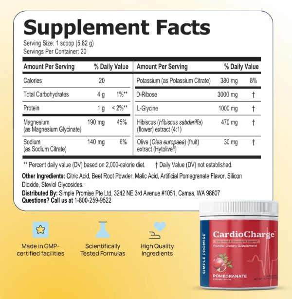 CardioCharge Ingredients Supplement Facts