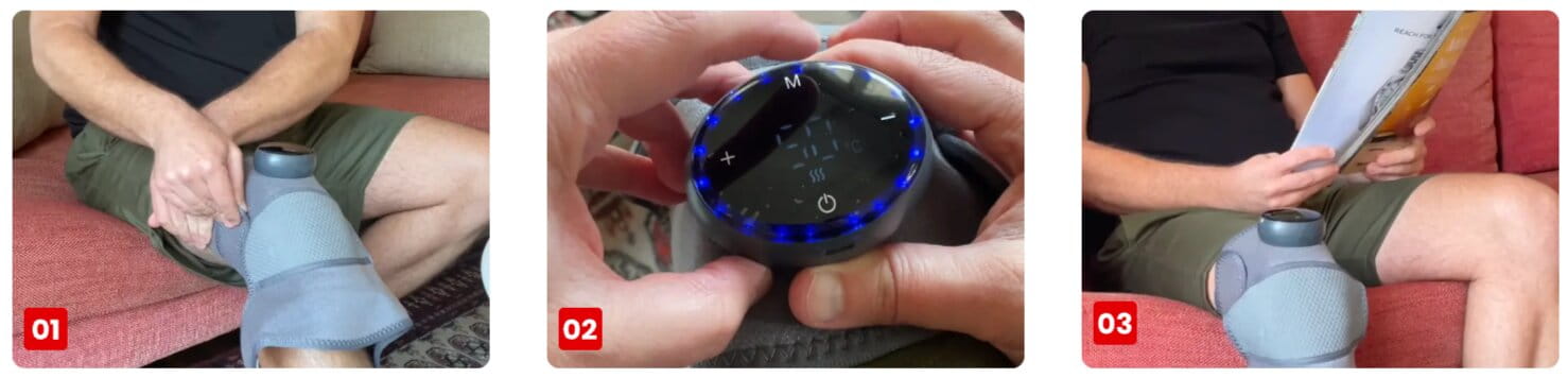 Glokore Knee Massager Three steps to use