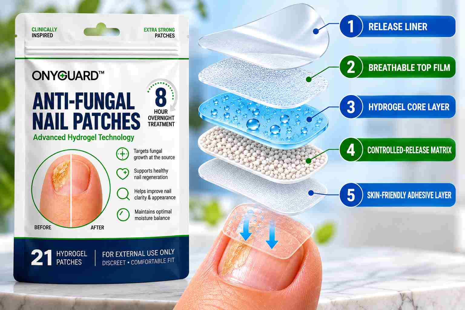 OnyGuard Anti-Fungal Nail Patch Layer