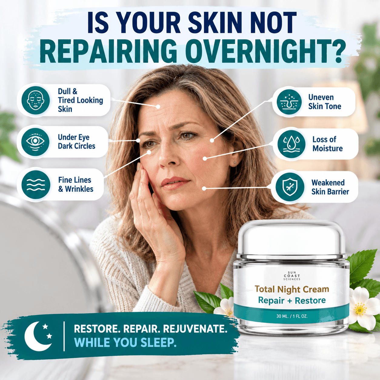 Total Night Cream Repair and Restore Benefits